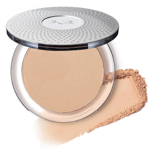 PÜR MINERALS 4-in-1 Pressed Mineral Makeup Powder Foundation with SPF 15 - Concealer & Finishing Compact Pressed Powder for Face - Buildable Medium to Full Coverage Foundation Powder