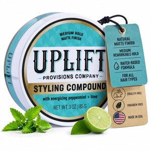 Uplift Signature Pomade - Hair Pomade 3 oz, Strong Hold High Shine | Water-Based Easy Washout, Adds Definition, Controls Flyaways