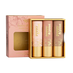Poppy & Pout All Natural Lip Tints, Sustainable Cardboard Tubes, Hand-filled, Beeswax, Vitamin E, Coconut Oil, Cruelty Free (10pk Premium Gift Set)