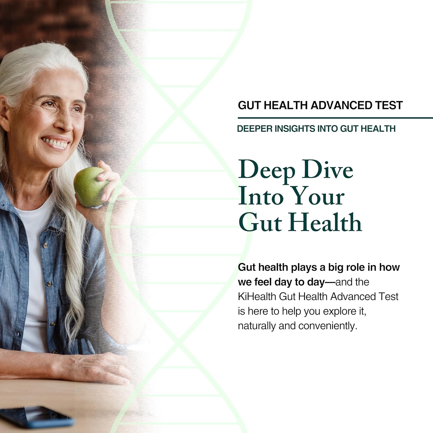 Kihealth - Gut Health Advanced Test - At-Home Comprehensive Stool Analysis Test for Microbiome Balance, Digestion, Inflammation, GI Concerns & More - for Adult Men & Women - 1 Kit Included