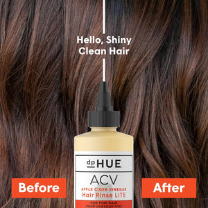 dpHUE Apple Cider Vinegar Hair Rinse Lite, 8.5 oz - Shampoo Alternative, Scalp Cleanser & Post Workout Rinse - Won’t Weigh Fine Hair Down - Removes Buildup & Sweat