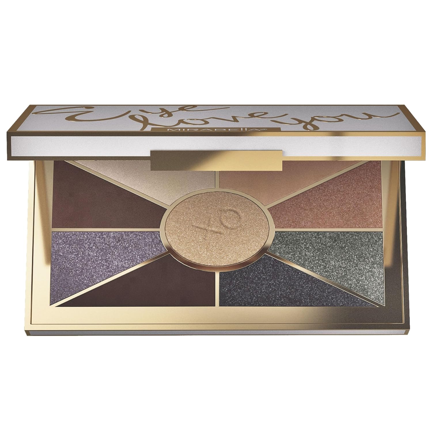 Mirabella Eye Love You Neutral Shimmer Eyeshadow Palette - Makeup Palette w/Ultra Pigmented Pressed Powders, Creamy Matte & Shimmer Brown Eyeshadow Shades - Rendezvous