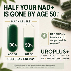 Urolithin A Supplement - 1250mg 10-in-1 Liposomal Complex - NAD+, Nicotinamide Riboside & Resveratrol Mitochondrial, Cellular Energy & Longevity Support, Healthy Aging & Muscle Recovery - 60 Veg Caps