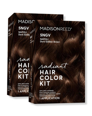 Madison Reed Radiant Hair Color Kit - 5NGM Dark Cinnamon Brown with Gold Mahogany Tones (Catania Brown), Dimensional Gray Hair Blending Permanent Hair Dye, PPD-Free & Ammonia-Free, 1 Pack