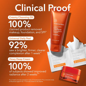 Dr Dennis Gross Radiant, Smooth & Firm Skincare Kit - Dermatologist Developed - Full-Size Alpha Beta Universal Peel, Travel-Size Vitamin C Lactic Dewy Deep Cream & Creamy Cleanser - $130 Value