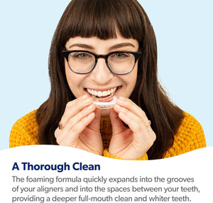 EverSmile AlignerFresh Extra Whitening Foam – Cleaner Compatible w/Invisalign and All Clear Aligners and Retainers – Eliminates Bacteria, Whitens Teeth, Fights Bad Breath – 50ml (1 Pack)