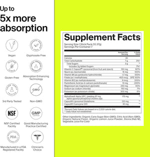 The Absorption Company Electrolyte Powder Packets - Workout Recovery & Hydration Drink Mix with Liposomal Glutathione, Vitamin C & Methylated B Vitamins - Mango Lemonade (14 Sticks)
