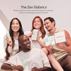 korean Skin Care Kit Zen Balance, 6 Step Routine for Sensitive and Oily Skin with 4 Hydrogel Masks, Complete kit skincare AM/PM Routine with Targeted Spot Treatment