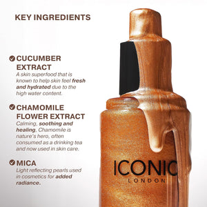 ICONIC LONDON Prep-Set-Glow | Hydrating + Setting + Glowing Spray, 3-in-1 Formula for a Dewy, Radiant Finish
