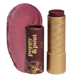 Poppy & Pout All Natural Lip Tint, Cardboard Tube, Hand-Filled, Beeswax, Vitamin E, Coconut Oil, Cruelty Free, All-Natural Shades (Roxie)