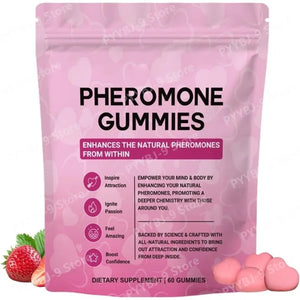 Pheromone Gummies Premium Feminine Balance Blend with Maca Beetroot Strawberry Flavor Daily Supplement 60 Count 30 Servings