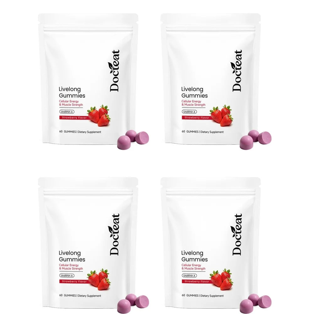 Docteat Urolithin A Gummies Muscle Vitality Support Cellular Energy Mitochondrial Health Daily Wellness Supplement 60 Gummies