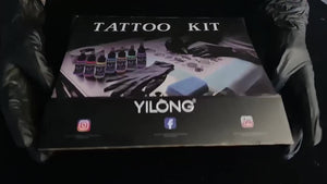Tattoo Gun Kit Complete Adjustable 6-Stroke Rotary Pen Machine with Ink Needles
