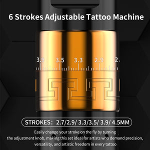 Tattoo Kit Complete Wireless Rotary Pen Machine with Ink Cartridge Needle Paper