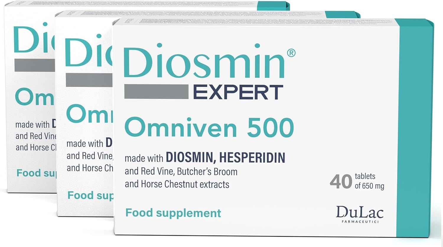 Dulac – Diosmin Omniven 500, Food Supplement for Leg Support Circulation, 120 Ta