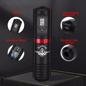 Wireless Tattoo Pen Machine Kit Complete with Power Supply Cartridge Needles Ink