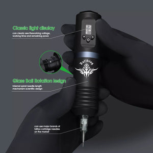Wireless Tattoo Pen Machine Kit Complete with Power Supply Cartridge Needles Ink