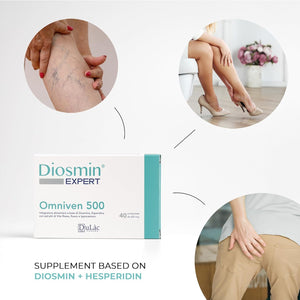 Dulac – Diosmin Omniven 500, Food Supplement for Leg Support Circulation, 120 Ta